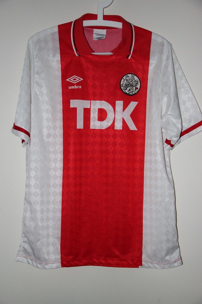 Umbro Ajax Amsterdam Netherlands 1989 1990 1991Home Shirt Jersey Size US XL / EU 56 / 4 - 1 Thumbnail