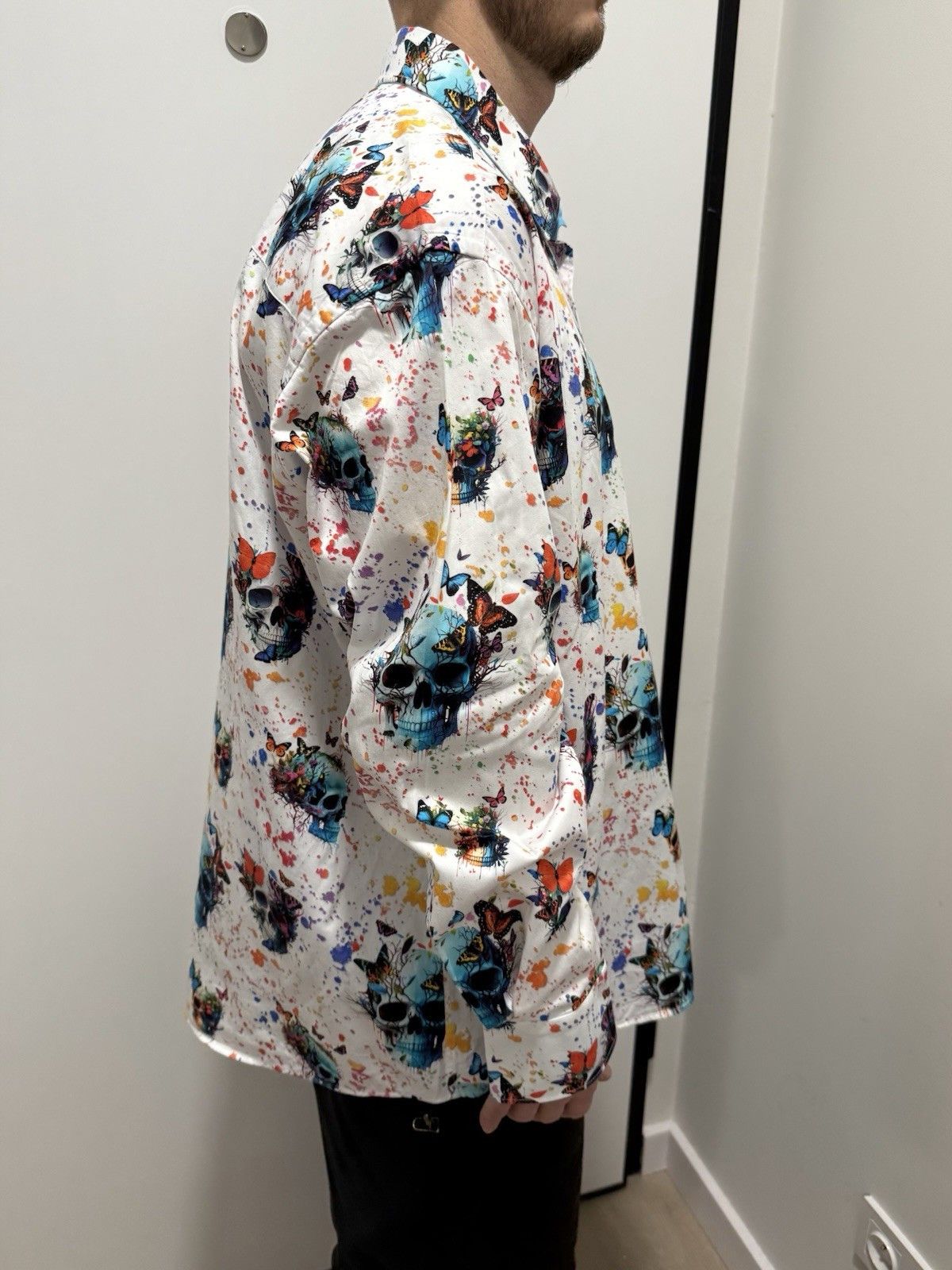 Vintage Claudio Lugli Shirt Skull Crazy Print size 4XL 49-50 Size US XXL / EU 58 / 5 - 5 Thumbnail