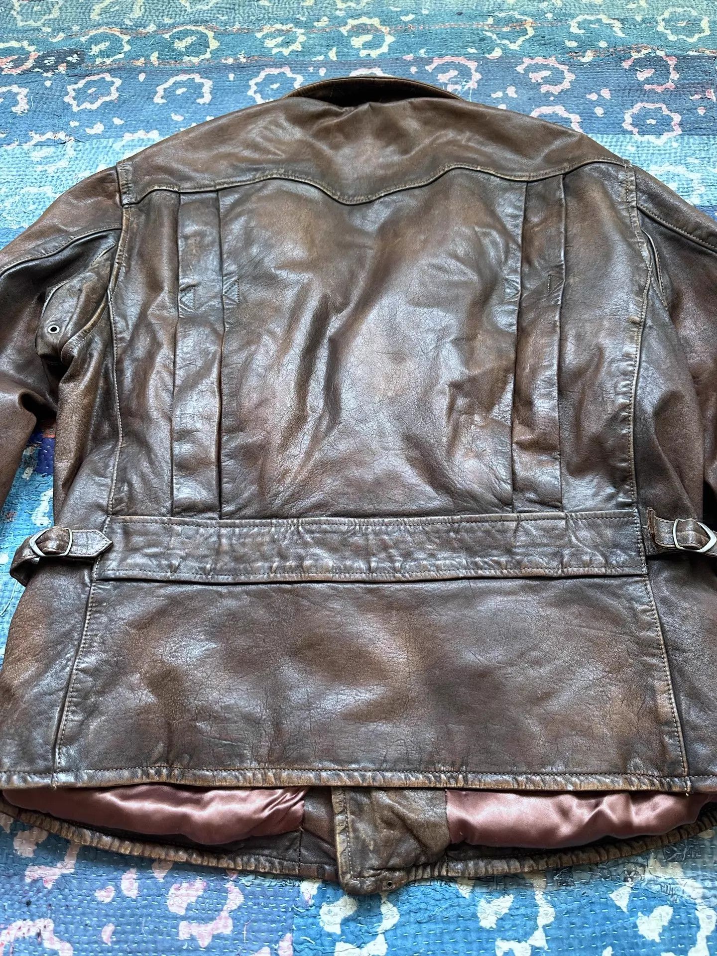 Polo Ralph Lauren RRL Distressed Slant Zipper Biker Leather Jacket L Size US L / EU 52-54 / 3 - 8 Thumbnail