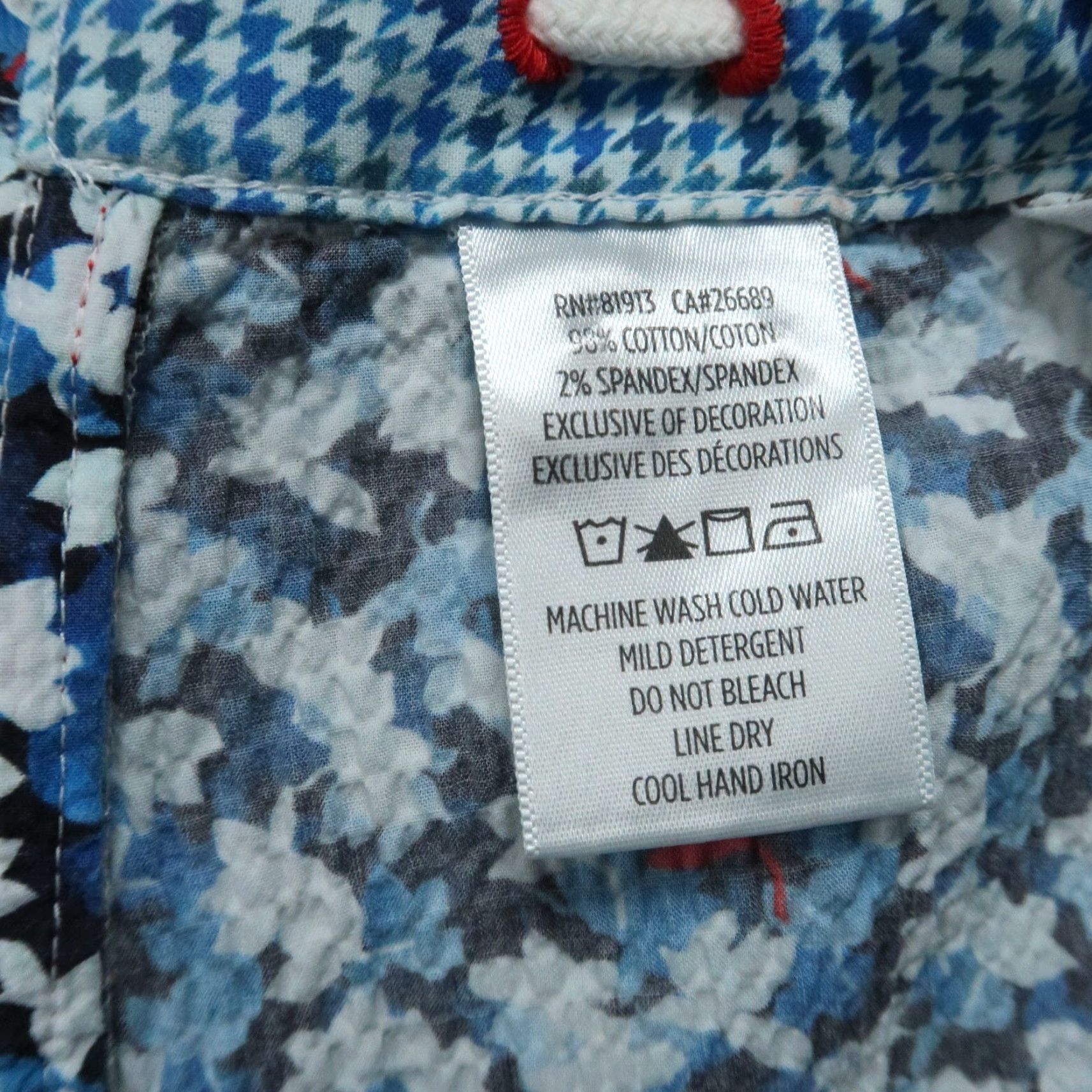 Robert Graham Robert Graham Shorts Mens 36 White Blue Floral Seersucker Drawstring Chino Regular Breathable Lightweight Pocketed 8in Inseam Vintage N/A Size US 36 / EU 52 - 5 Thumbnail