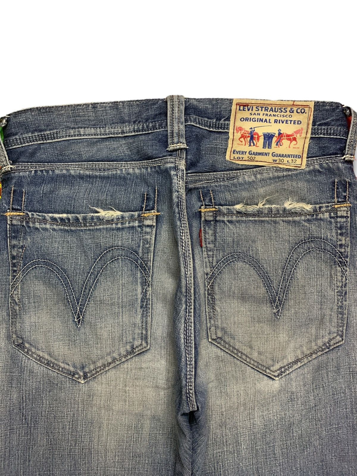 Levi's × Levi's Vintage Clothing Vintage 90s Levis 502 Avant Garde Distressed Baggy Jeans Size US 32 / EU 48 - 7 Thumbnail