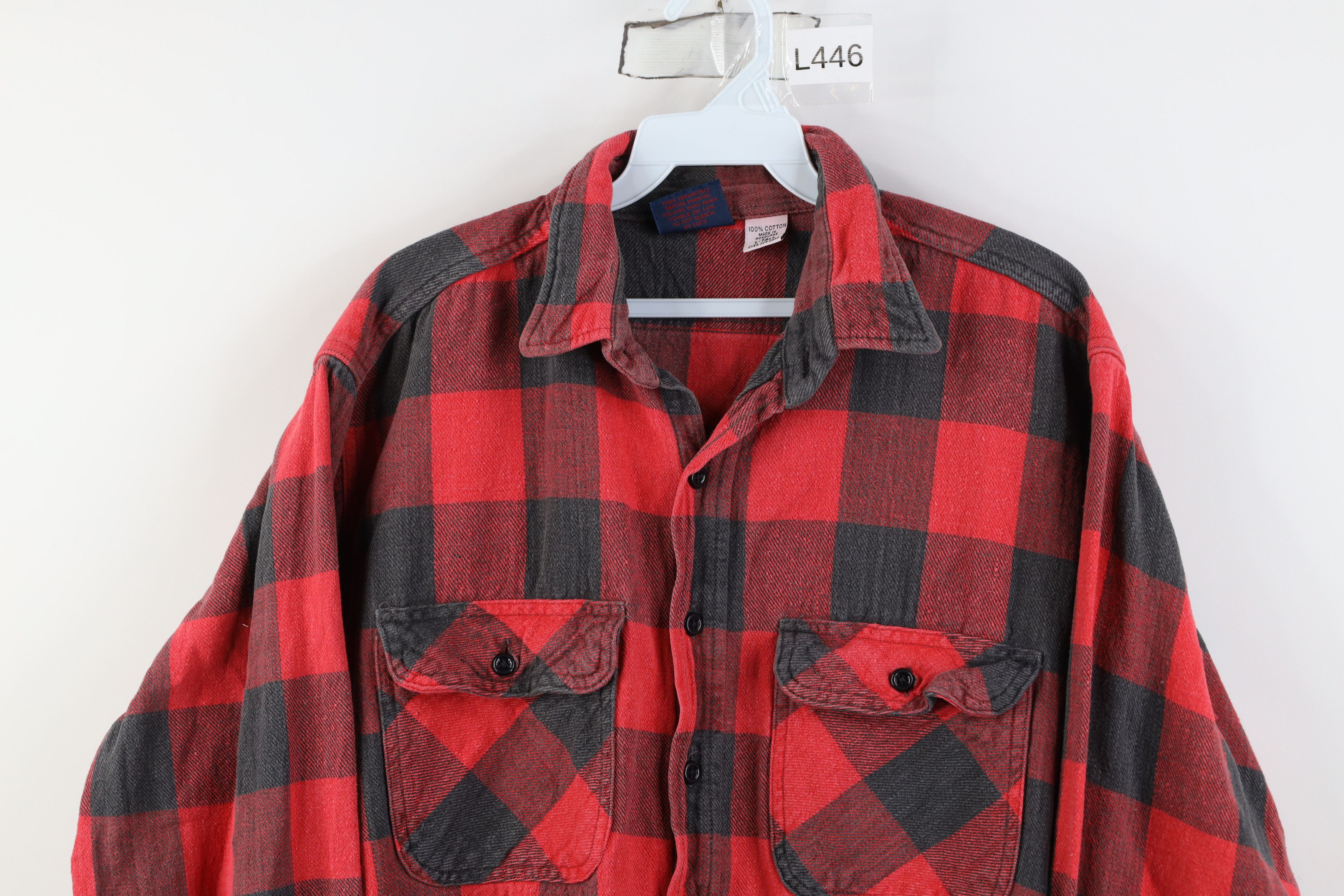 Vintage Vintage 90s Streetwear Heavy Flannel Button Shirt Plaid Size US L / EU 52-54 / 3 - 2 Thumbnail