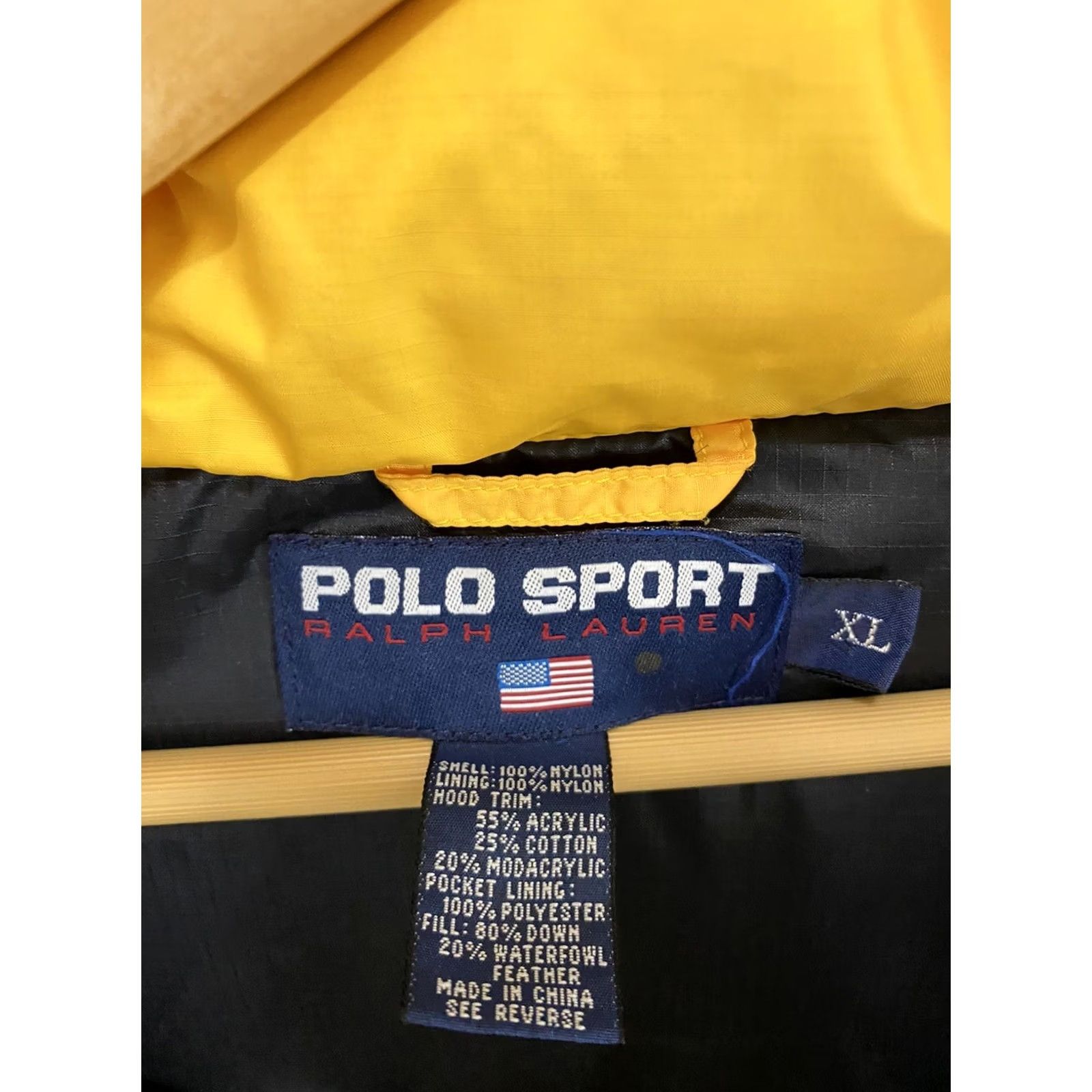 Vintage VTG Polo Sport Ralph Lauren 90s Ski Puffer Down Yellow Hooded Jacket XL Mens Hoodie? Size US XL / EU 56 / 4 - 3 Thumbnail