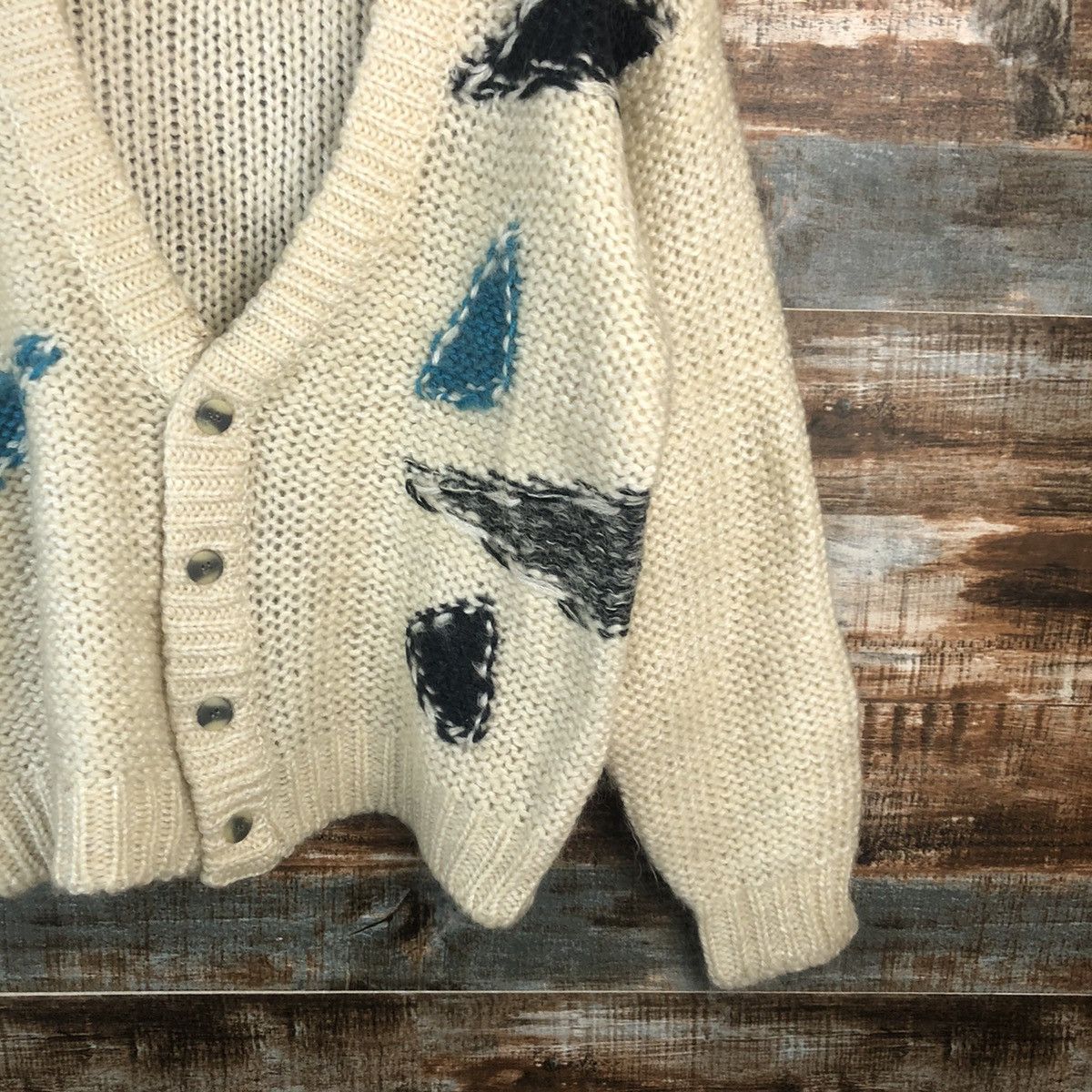 Homespun Knitwear Topic Spesc White Cardigan Knitwear #1865 Size US L / EU 52-54 / 3 - 8 Thumbnail