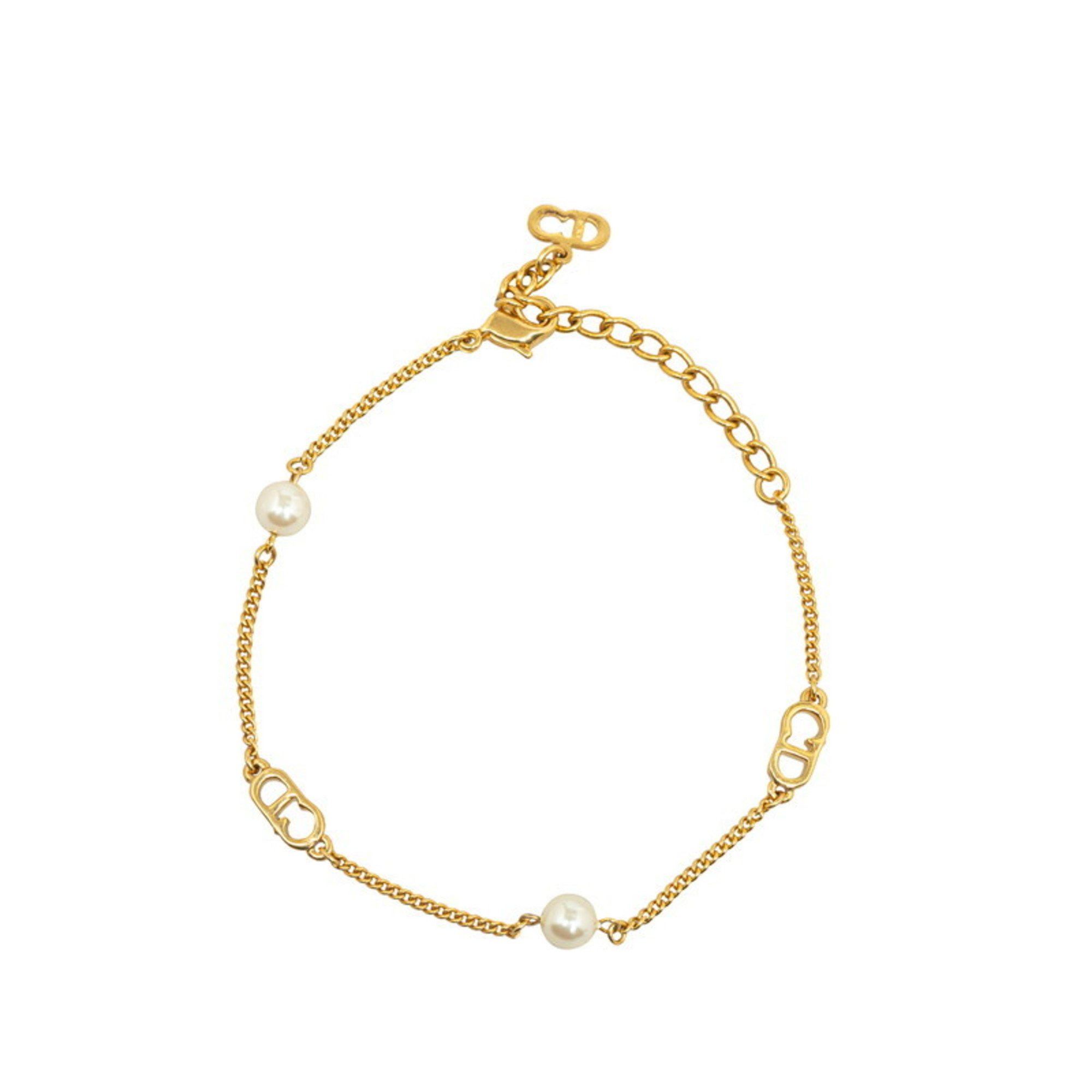 image of Christian Dior Dior Cd Chain Bracelet Gold Plated Women's