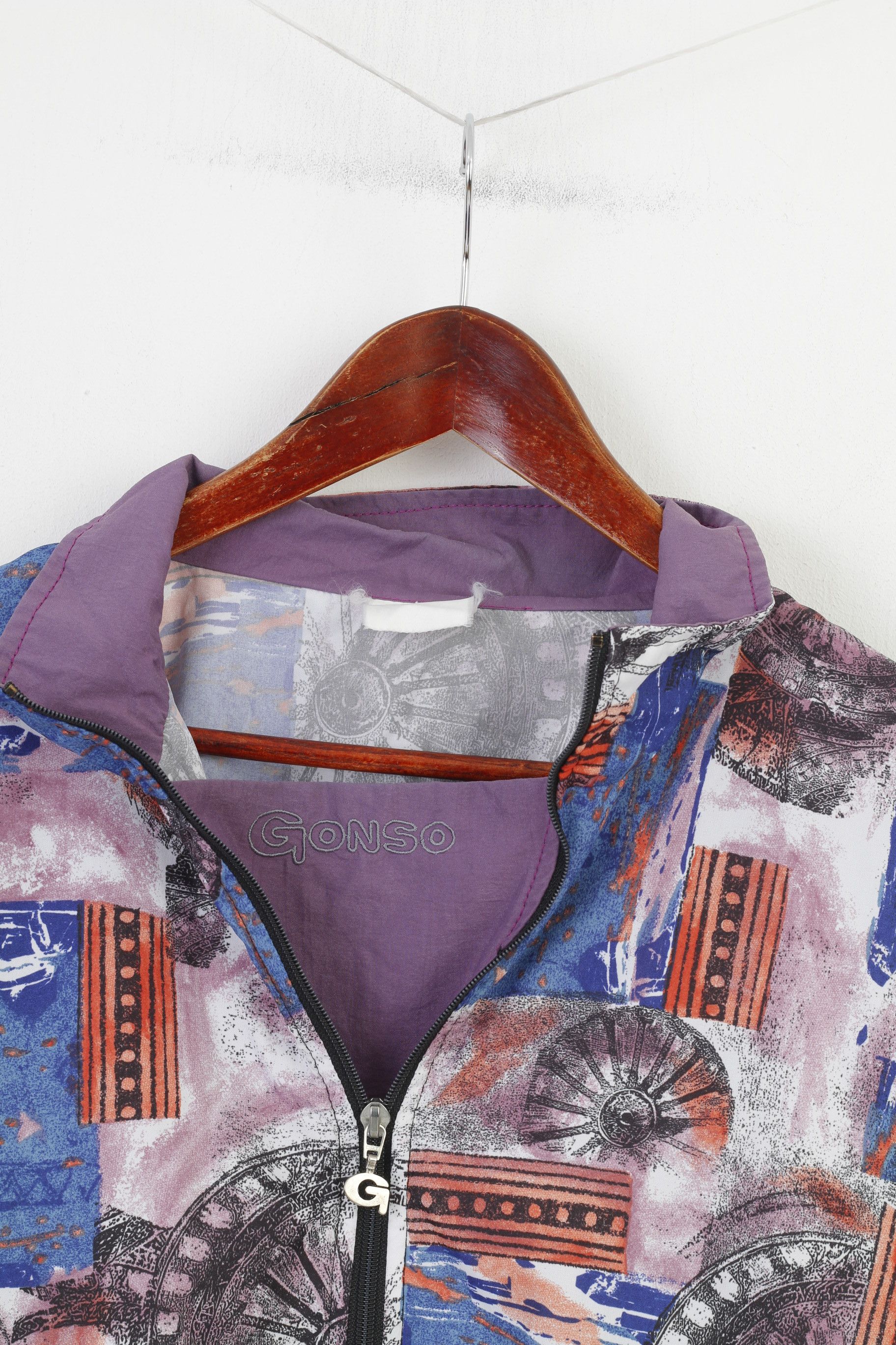 Vintage Gonso Woman XL Jacket Purple Vintage Zip Neck 10548 Size XL / US 12-14 / IT 48-50 - 2 Thumbnail