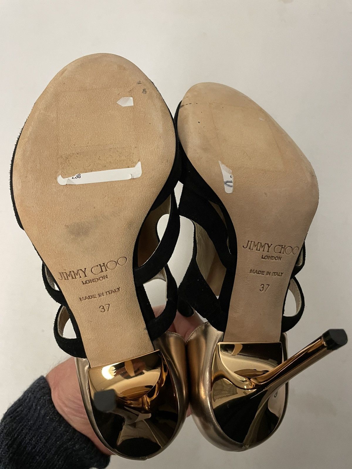 Jimmy Choo Toysen d'Orsay Bootie in suede and metallic leather Size US 7 / IT 37 - 7 Thumbnail