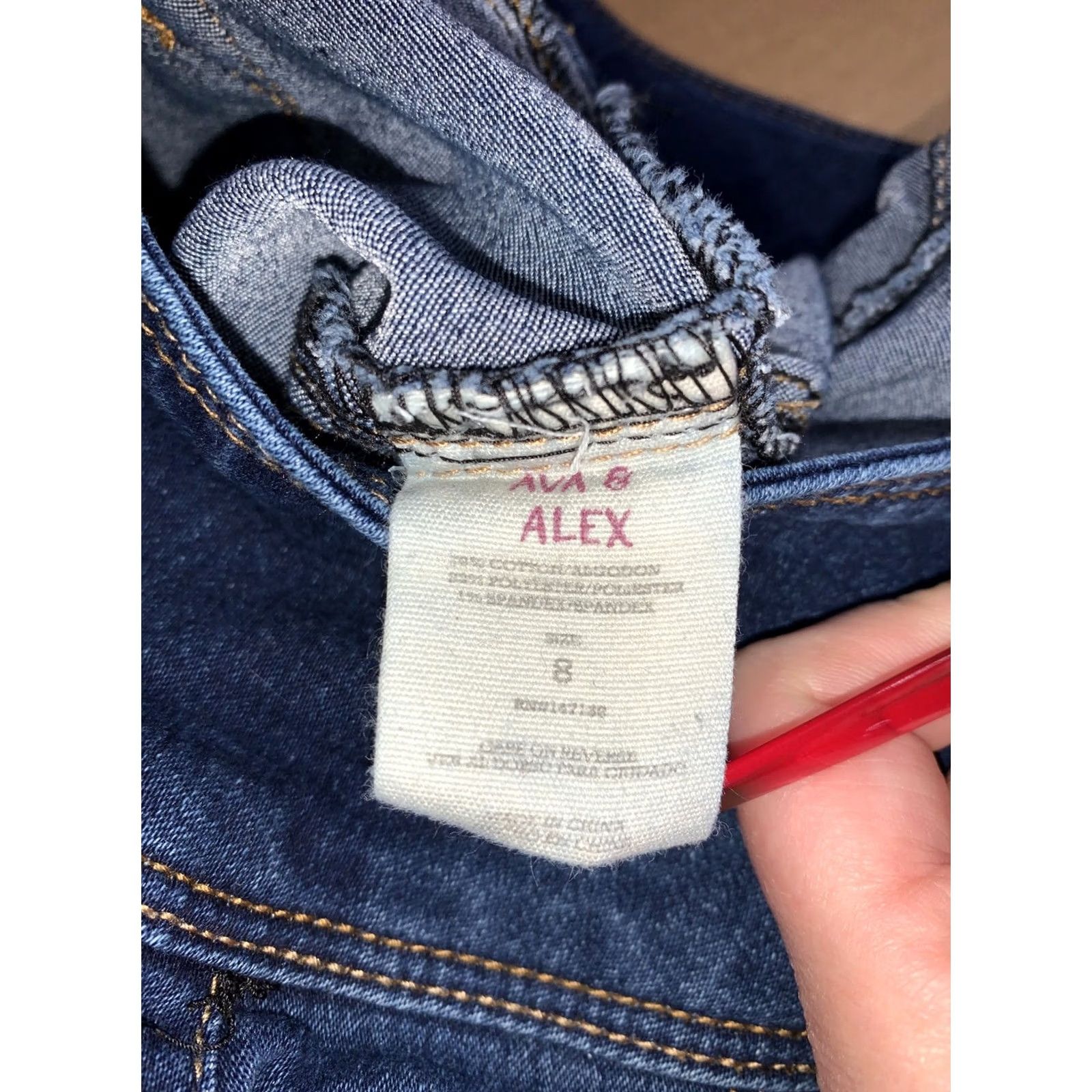 Vintage Ava & Alex High Rise Dark Wash Stretch Skinny Jeans Women’s SZ 8-4925 Size 30" / US 8 / IT 44 - 8 Thumbnail