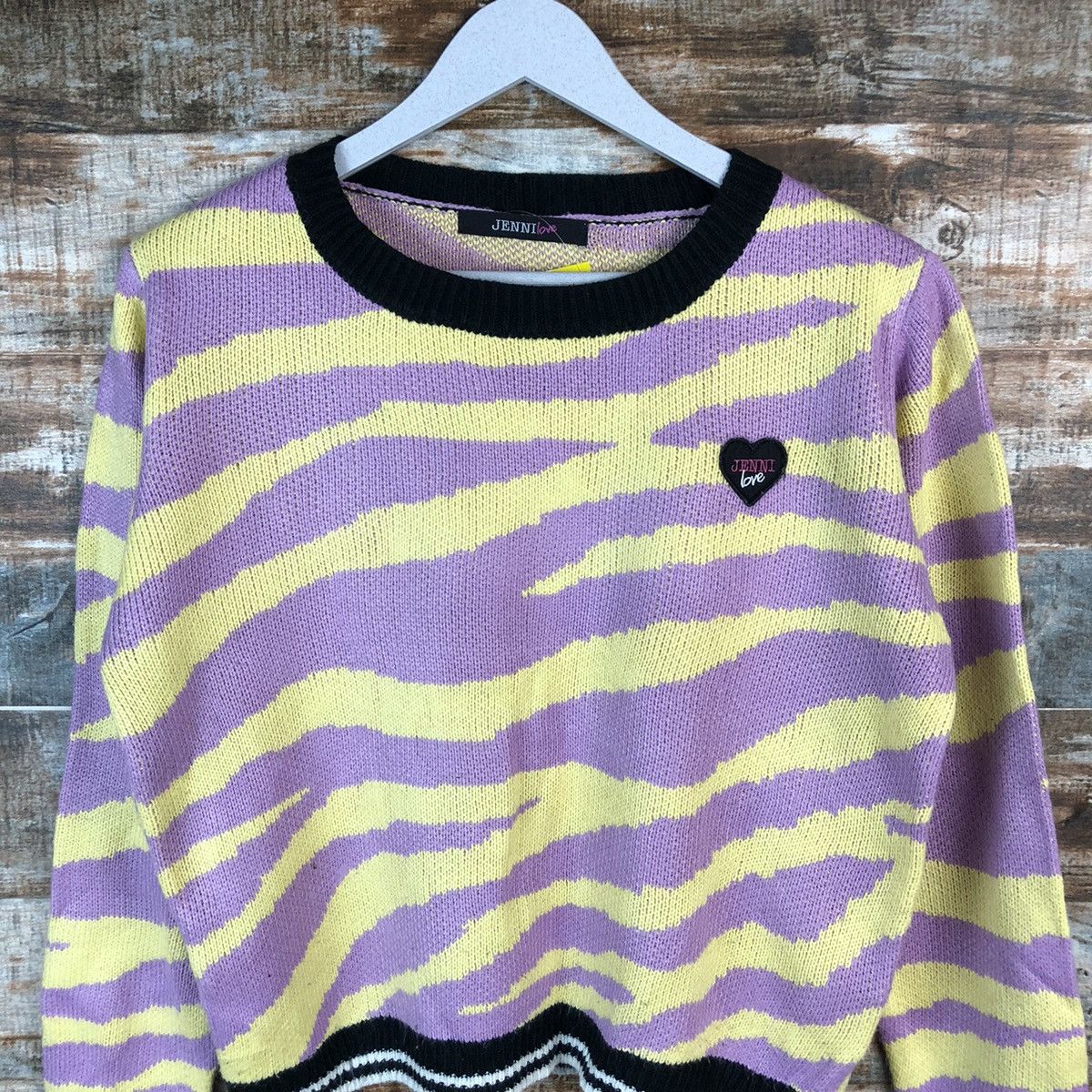 Homespun Knitwear × Japanese Brand Jenni Love Pink/Yellow tiger stripe Knitwear #A1342 Size M / US 6-8 / IT 42-44 - 9 Thumbnail