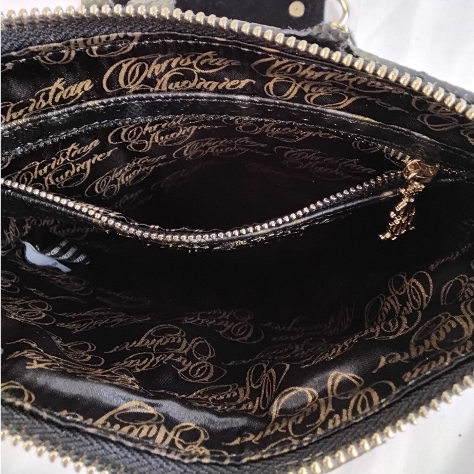Christian Audigier Christian Audigier Crossbody Bag Black Velvet Jaguars Size ONE SIZE - 10 Thumbnail