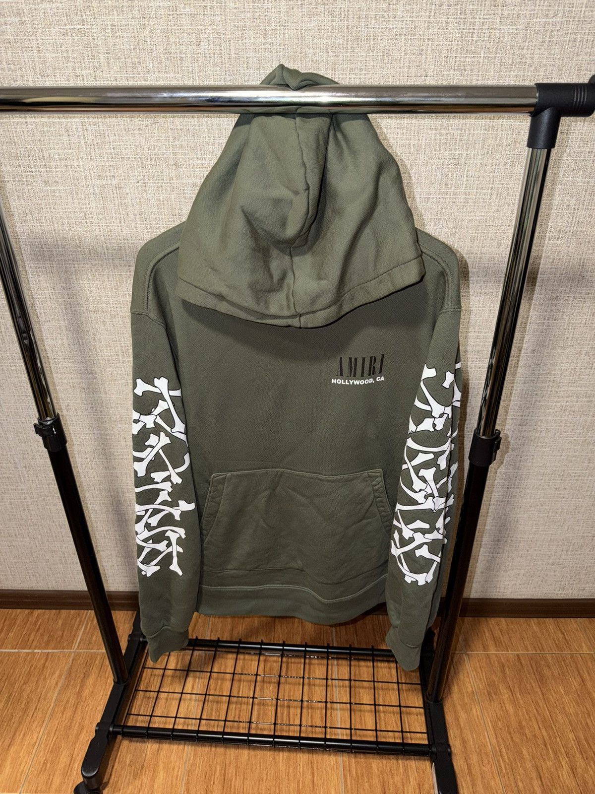 Amiri AMIRI KHAKI BONES HOLLYWOOD HOODIE Size US L / EU 52-54 / 3 - 4 Thumbnail