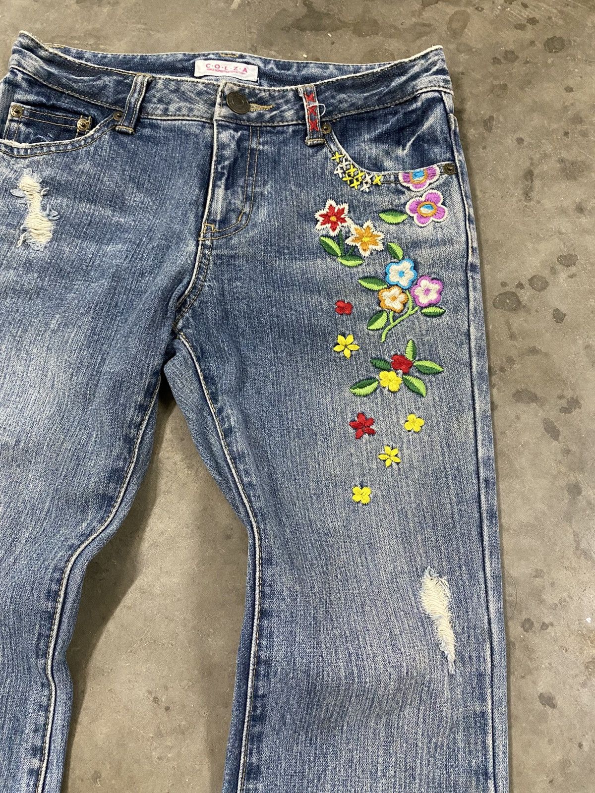 Japan Blue Jeans Flare Jeans Japan Colza Embroidery Denim @281 Size 28" / US 6 / IT 42 - 5 Thumbnail