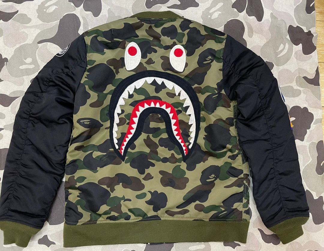 Bape Bape A Green Shark Sweatshirt Pullover Size US XL / EU 56 / 4 - 1 Thumbnail