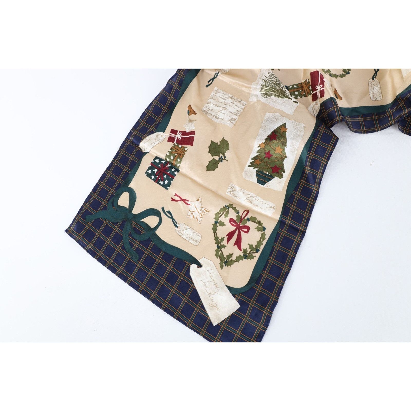 Vintage Vintage 90s Streetwear Silk Christmas Holidays Neck Scarf Size ONE SIZE - 2 Thumbnail