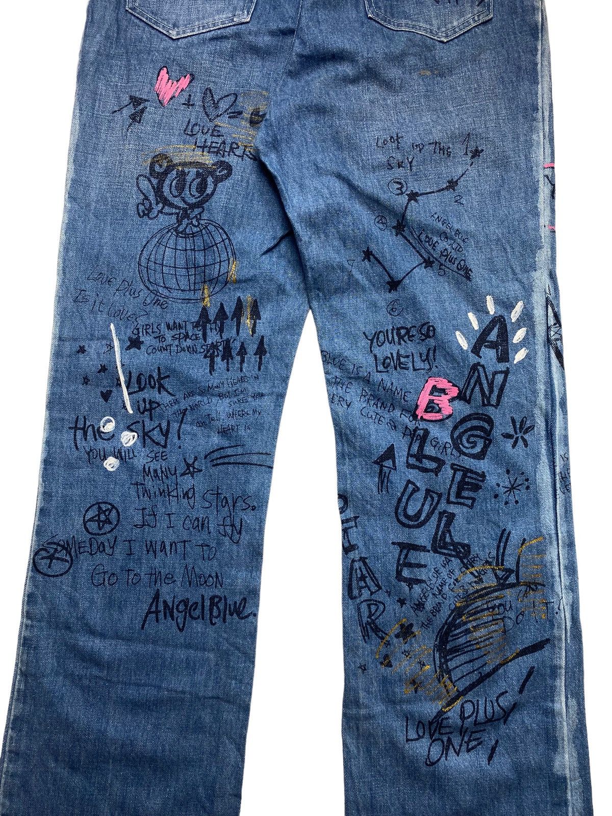 Angel Blue 1990s Angel Blue - Sketch Pen Denim Japanese Brand Size US 28 / EU 44 - 6 Thumbnail