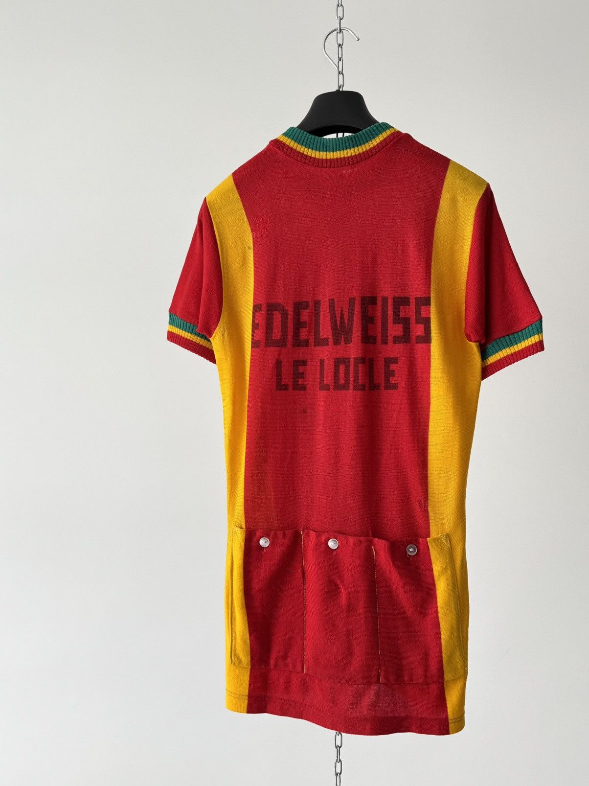 Vintage 1970s Vintage Swiss ‘Edelweiss Le Locle’Cycling Wool Jersey Size US M / EU 48-50 / 2 - 8 Thumbnail