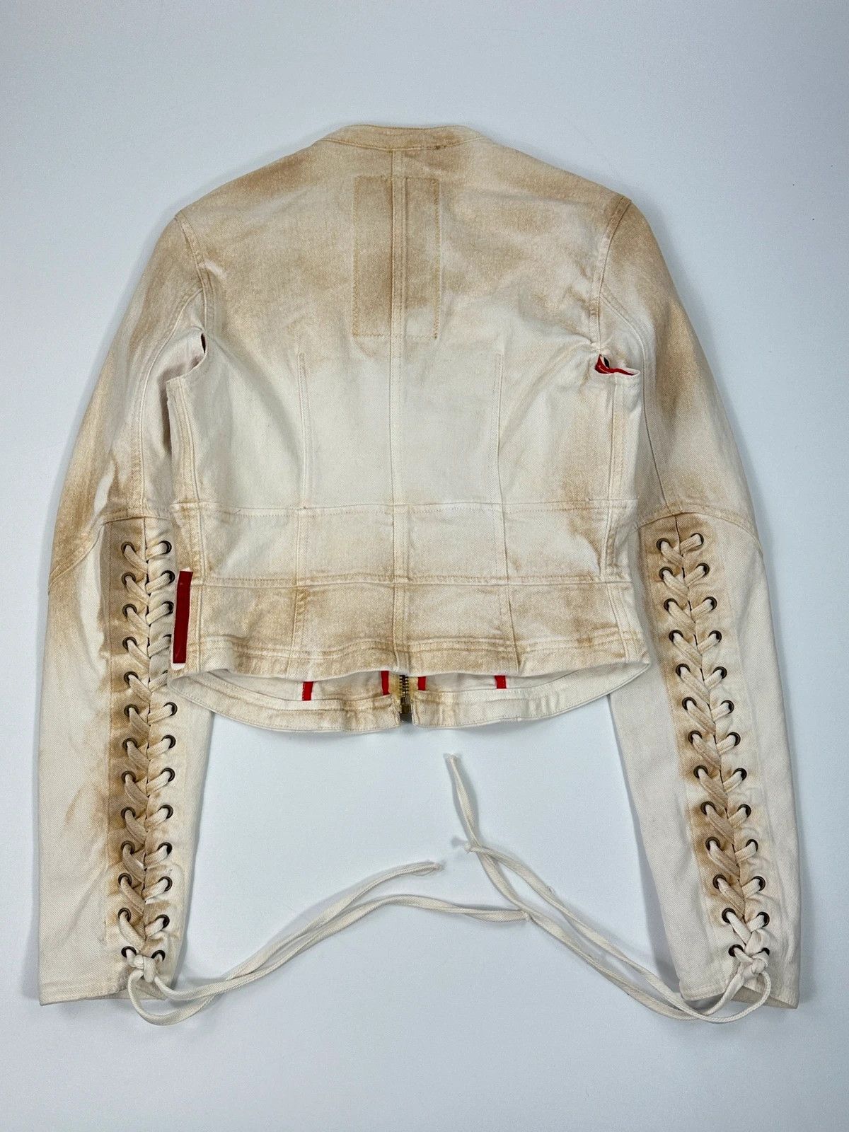 Prada Prada Sport SS2003 White Dust Fade Wash Denim Lace Jacket Size M / US 6-8 / IT 42-44 - 4 Thumbnail