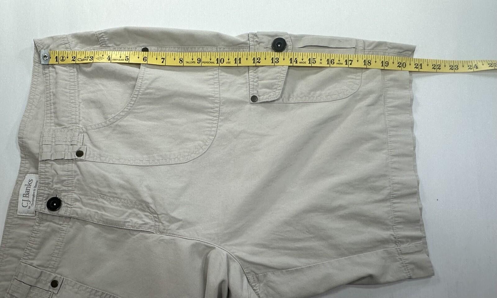 Other CJ Banks Flat Front Cargo Pocket Chino Shorts Beige Women 38 Size US 38 / EU 54 - 7 Thumbnail