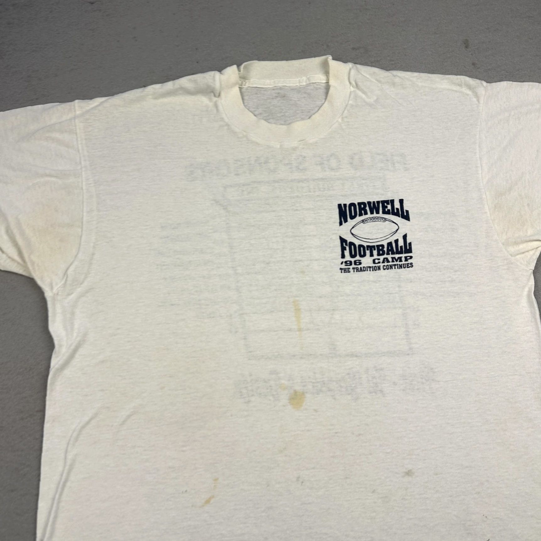 Vintage VINTAGE Norwell Football Shirt Mens Large White 1996 Camp Field Sponsors 90s Size US XL / EU 56 / 4 - 4 Thumbnail