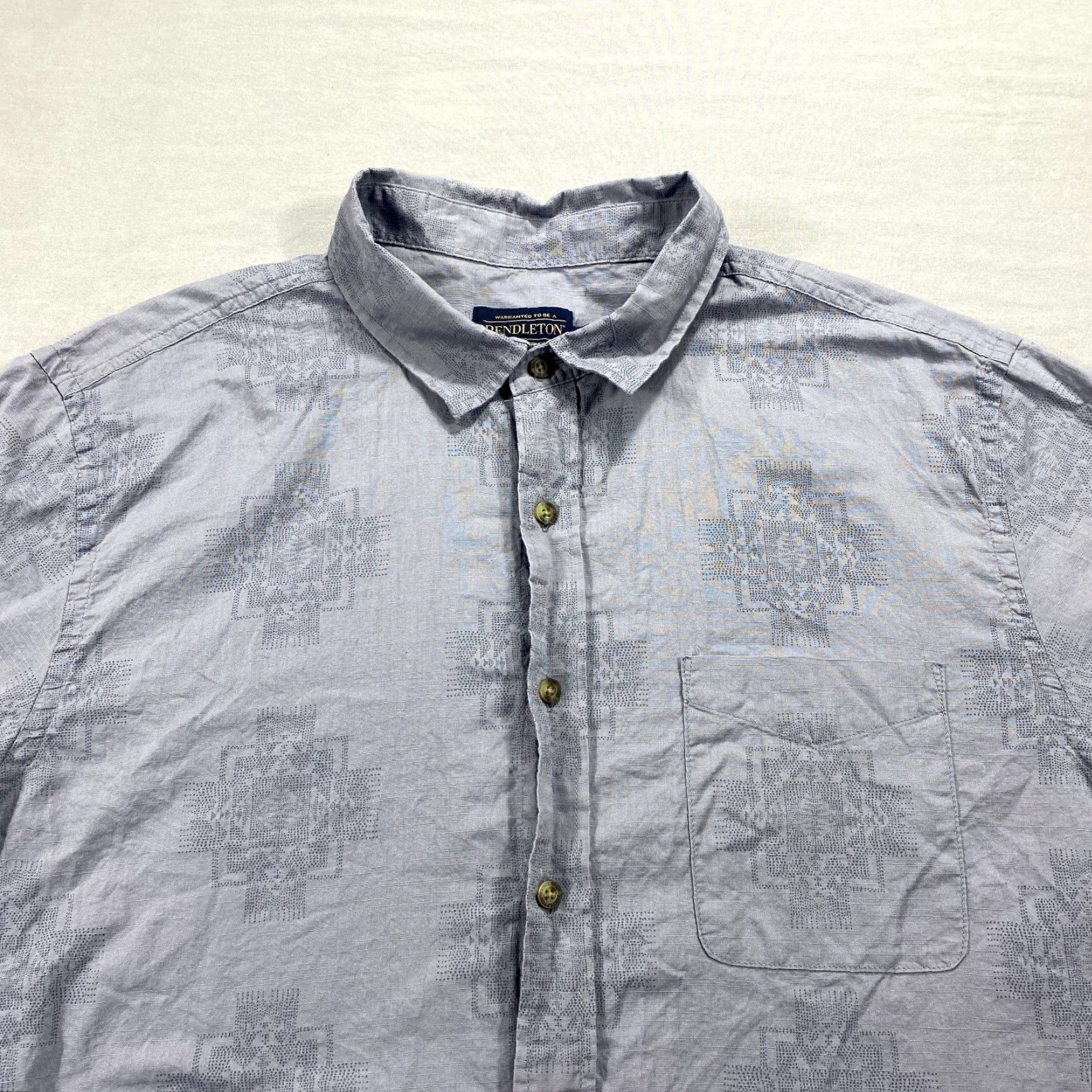 Pendleton Pendleton Shirt Mens XL Blue Button-Up Casual Outdoor Aztec Geometric 90s Western Decorated with Pockets Size US XL / EU 56 / 4 - 3 Thumbnail