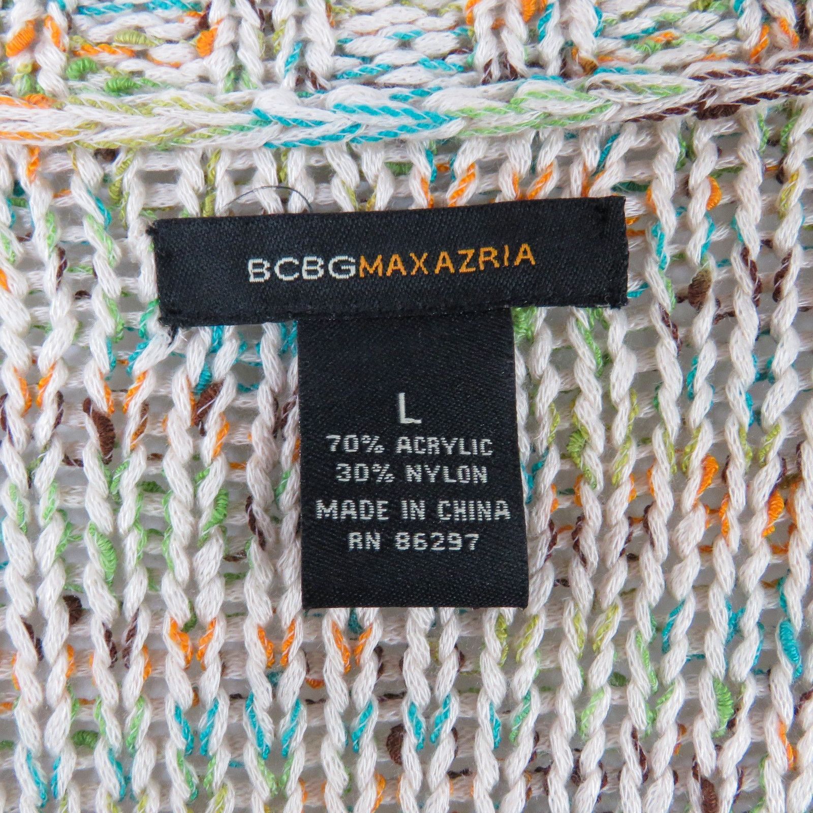 Bcbgmaxazria Y2k BCBGMAXAZRIA Multi Color Rainbow Knit Cardigan Large Size L / US 10 / IT 46 - 6 Thumbnail