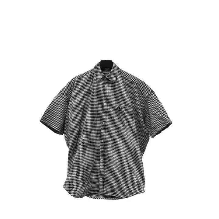 Balenciaga Balenciaga Balenciaga Houndstooth Logo Short Sleeve Shirt Size US XXS / EU 40 - 1 Thumbnail