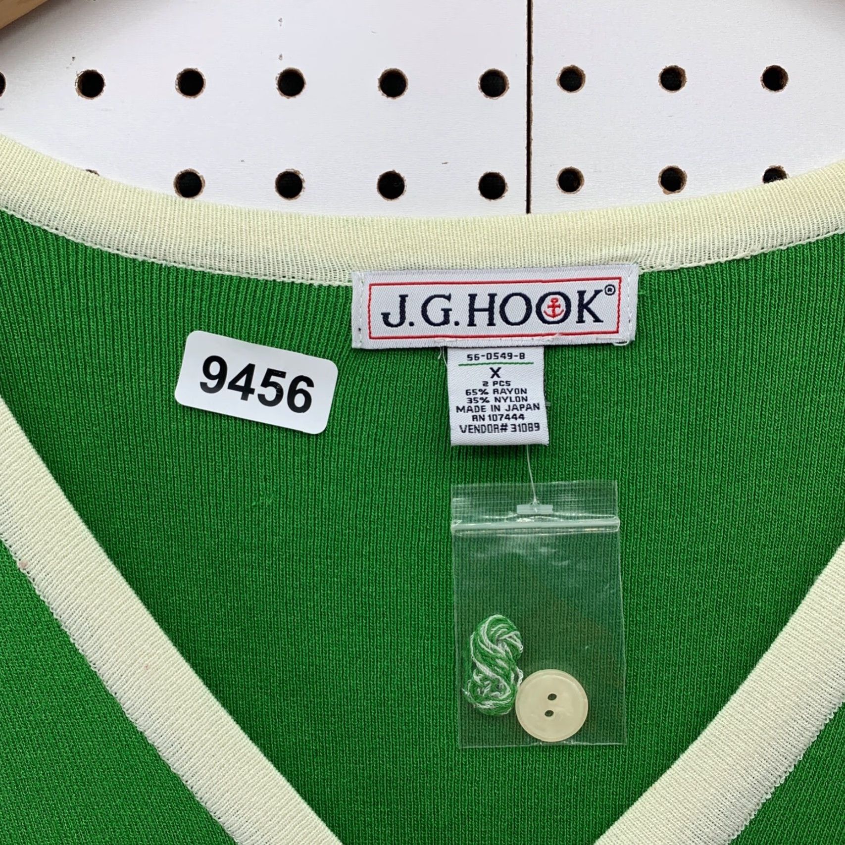 Vintage VINTAGE J.G. Hook Cardigan Sweater Womens Plus Size 1X Green Made In Japan | 23x33.5 | Long Sleeve V-Neck Button-Down Knit Acrylic Size XL / US 12-14 / IT 48-50 - 5 Thumbnail