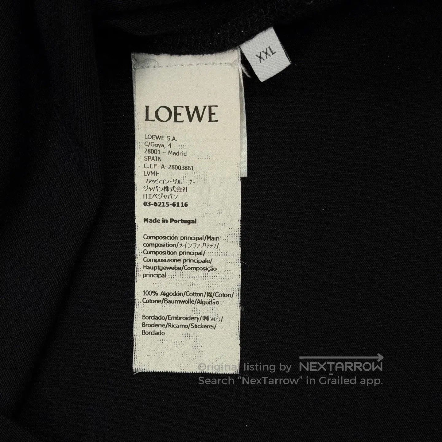 Loewe Loewe Chest Embroidered Logo Black T-Shirt. Size US XXL / EU 58 / 5 - 7 Thumbnail