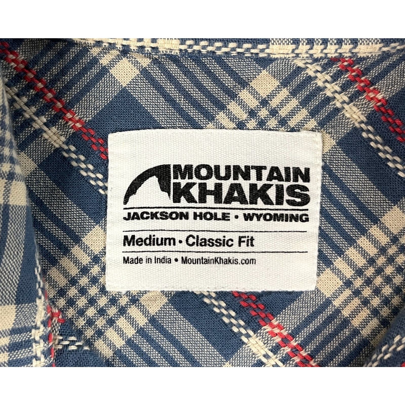Mountain Khakis Mountain Khakis Ace Indigo Short Sleeve Shirt Mens M Plaid 100% Cotton Button-Up Pocket Classic Fit Blue Size US M / EU 48-50 / 2 - 4 Thumbnail
