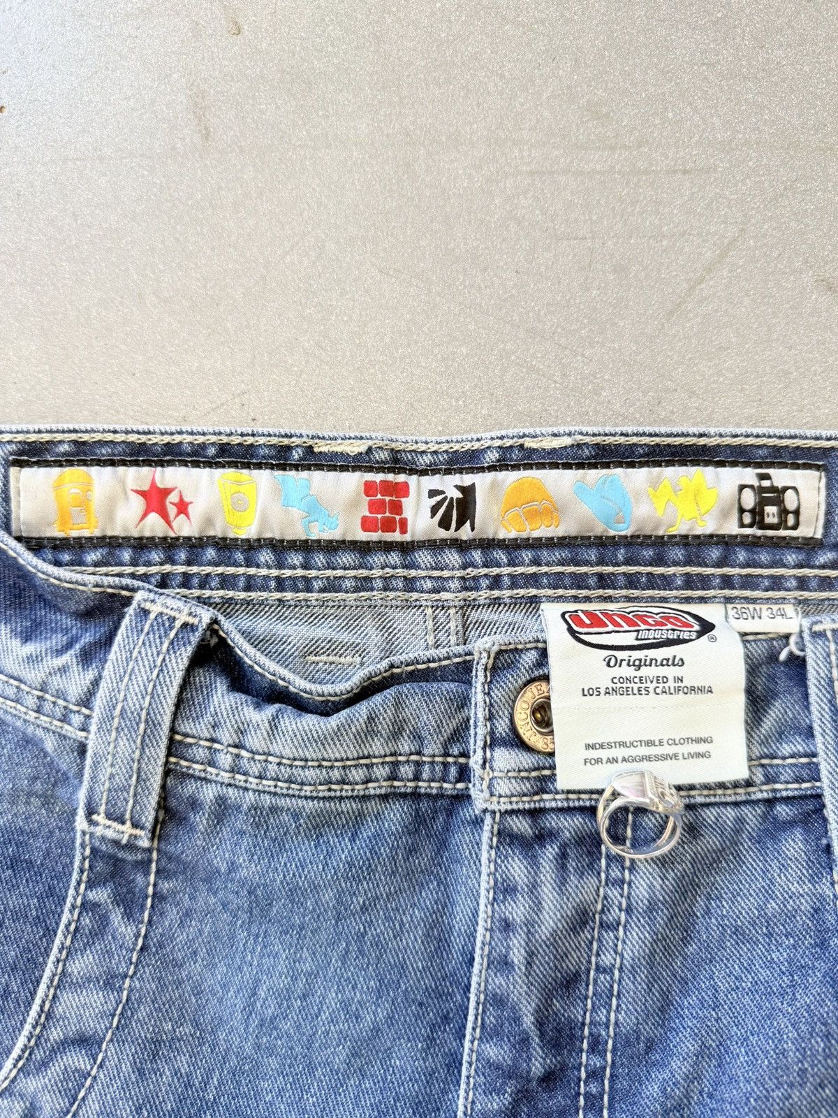 JNCO × Vintage Jnco Jeans Industries Wide Flared Leg Front Embroidered Pant Size US 36 / EU 52 - 5 Thumbnail