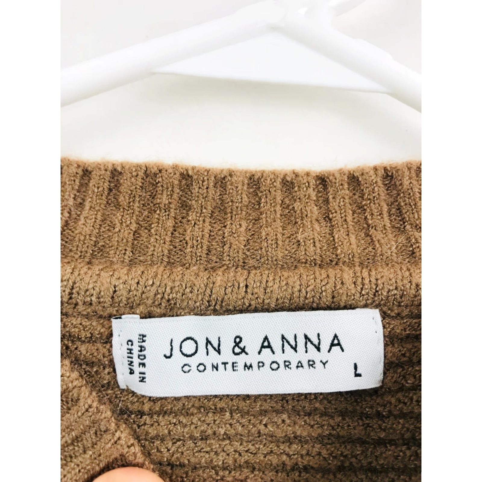 Vintage Jon & Anna Sweater Women's Size L Brown Pullover Ribbed Cable-Knit Round Neck Size L / US 10 / IT 46 - 5 Thumbnail