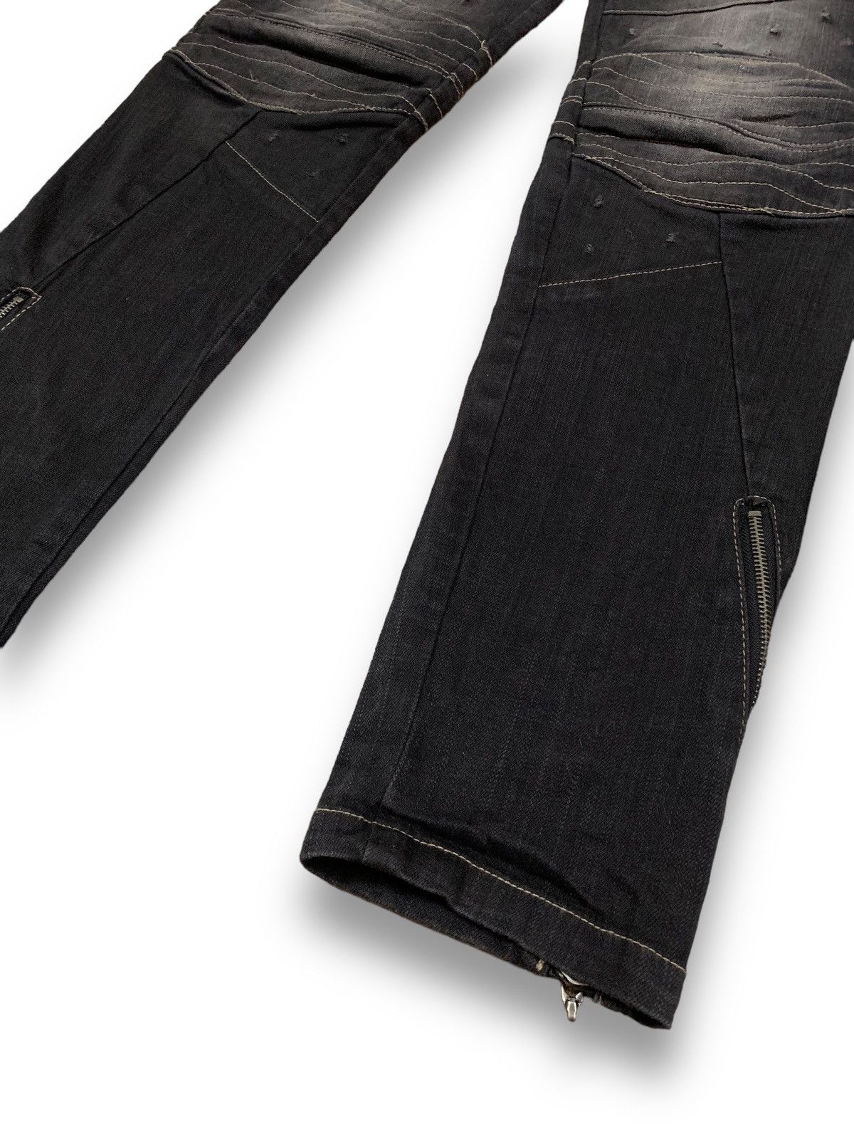 Balmain PPFM Double Knee Distressed Punk Biker Jeans like Balmain Size US 33 - 13 Thumbnail