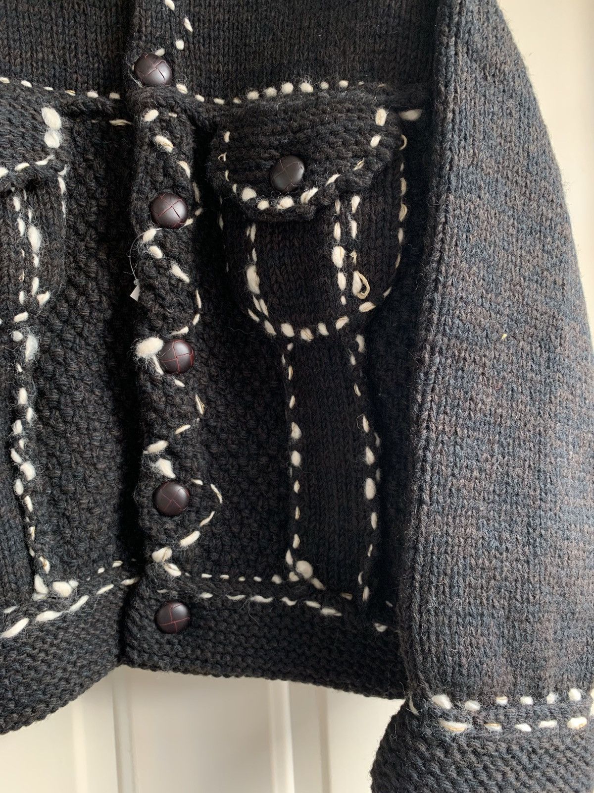 Kapital Wool Hand Knit Cowichan G-Jacket Black Size US L / EU 52-54 / 3 - 4 Thumbnail