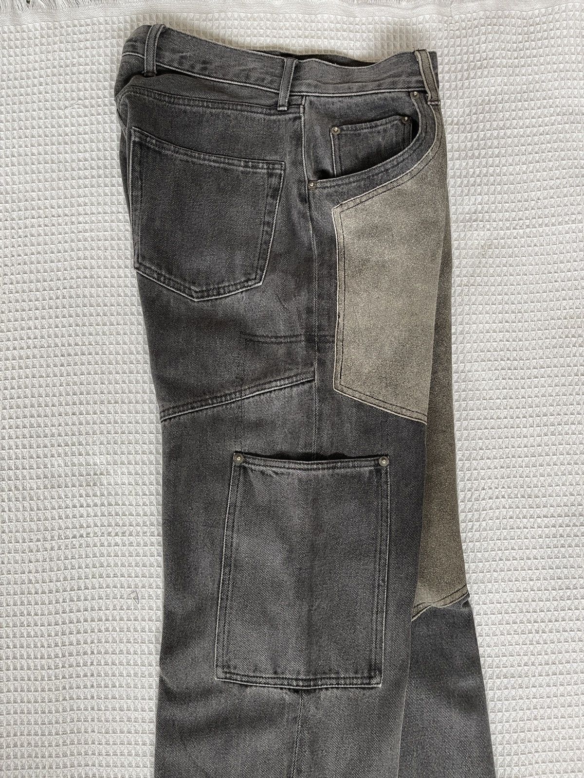 PPFM Vintage’90s🔥PPFM🔥Double Knee Leather Part CowHide Jeans Size US 31 - 7 Thumbnail