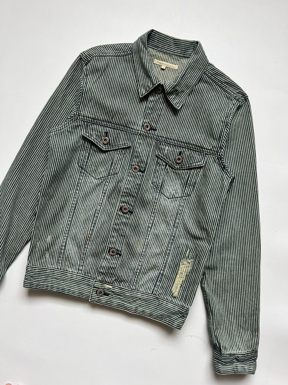 Japanese Brand Vintage Browny Hickory Striped Denim Jacket Size US M / EU 48-50 / 2 - 2 Thumbnail