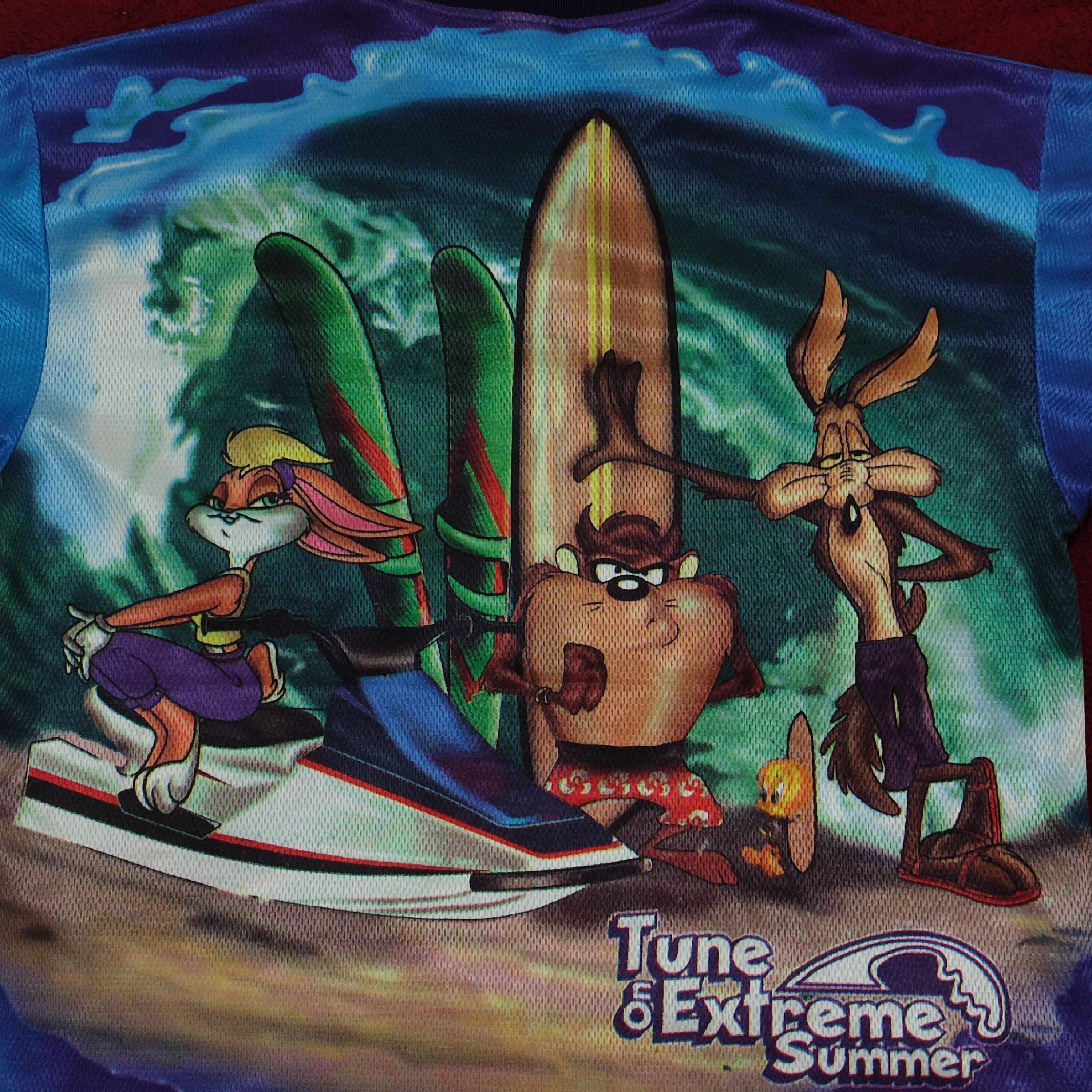 Warner Bros Vtg Jersey tee Taz from Looney Tunes 1999 Summer Extreme Size US L / EU 52-54 / 3 - 4 Thumbnail
