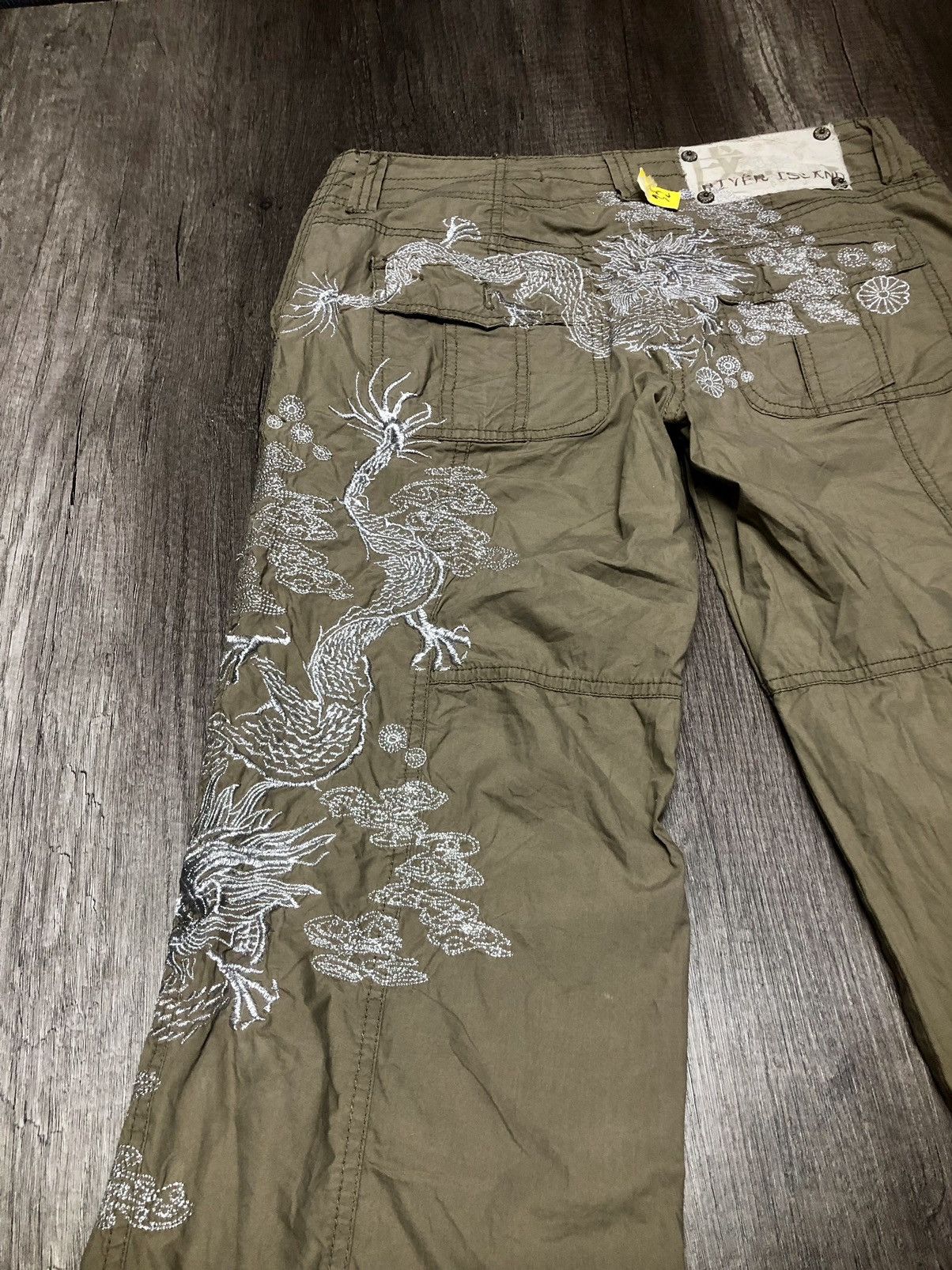 Japanese Brand × River Island River Island Cargo Pants Big Logo Dragon Sukajan Design Size US 32 / EU 48 - 1 Thumbnail