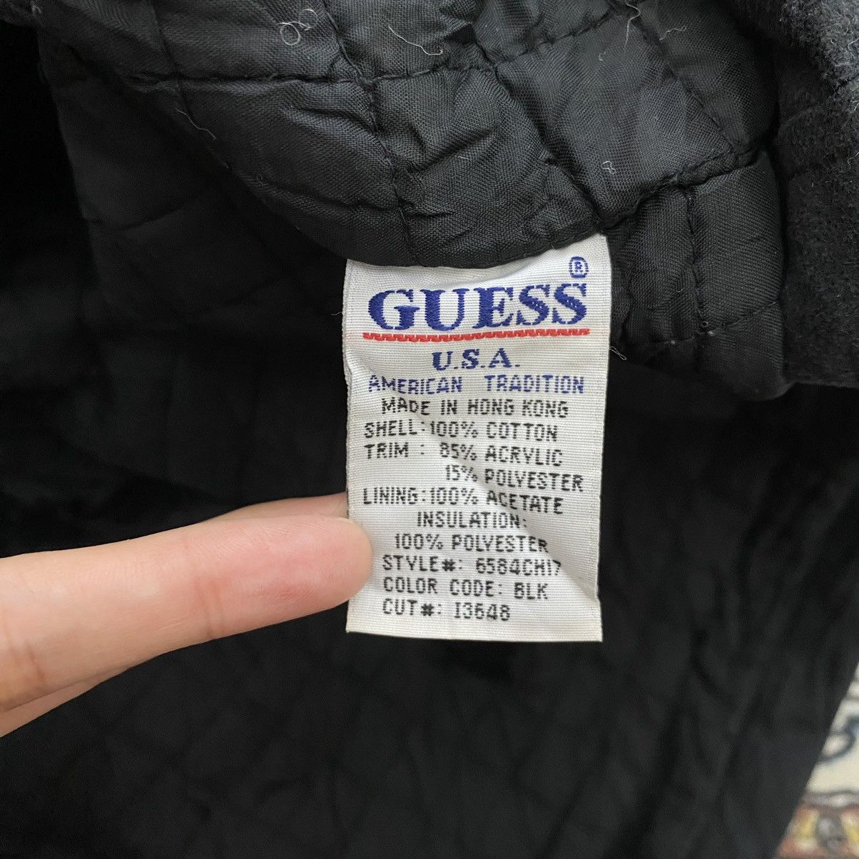Guess × Vintage Vintage 90s GUESS OUTERWEAR Black Hooded Duffle Coat Jacket Size US M / EU 48-50 / 2 - 5 Thumbnail