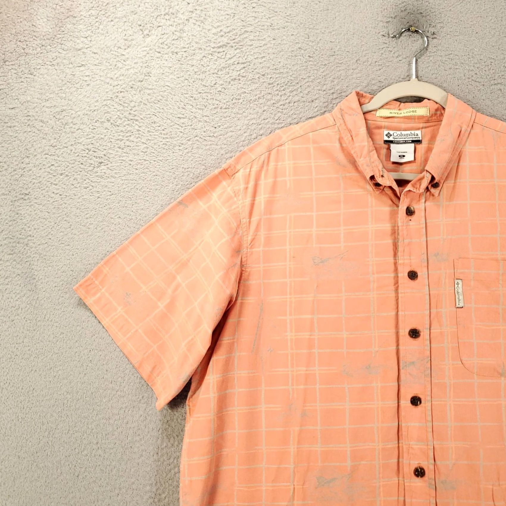 Vintage Columbia River Lodge Shirt Mens XL Orange Plaid Button Up Size US XL / EU 56 / 4 - 2 Thumbnail
