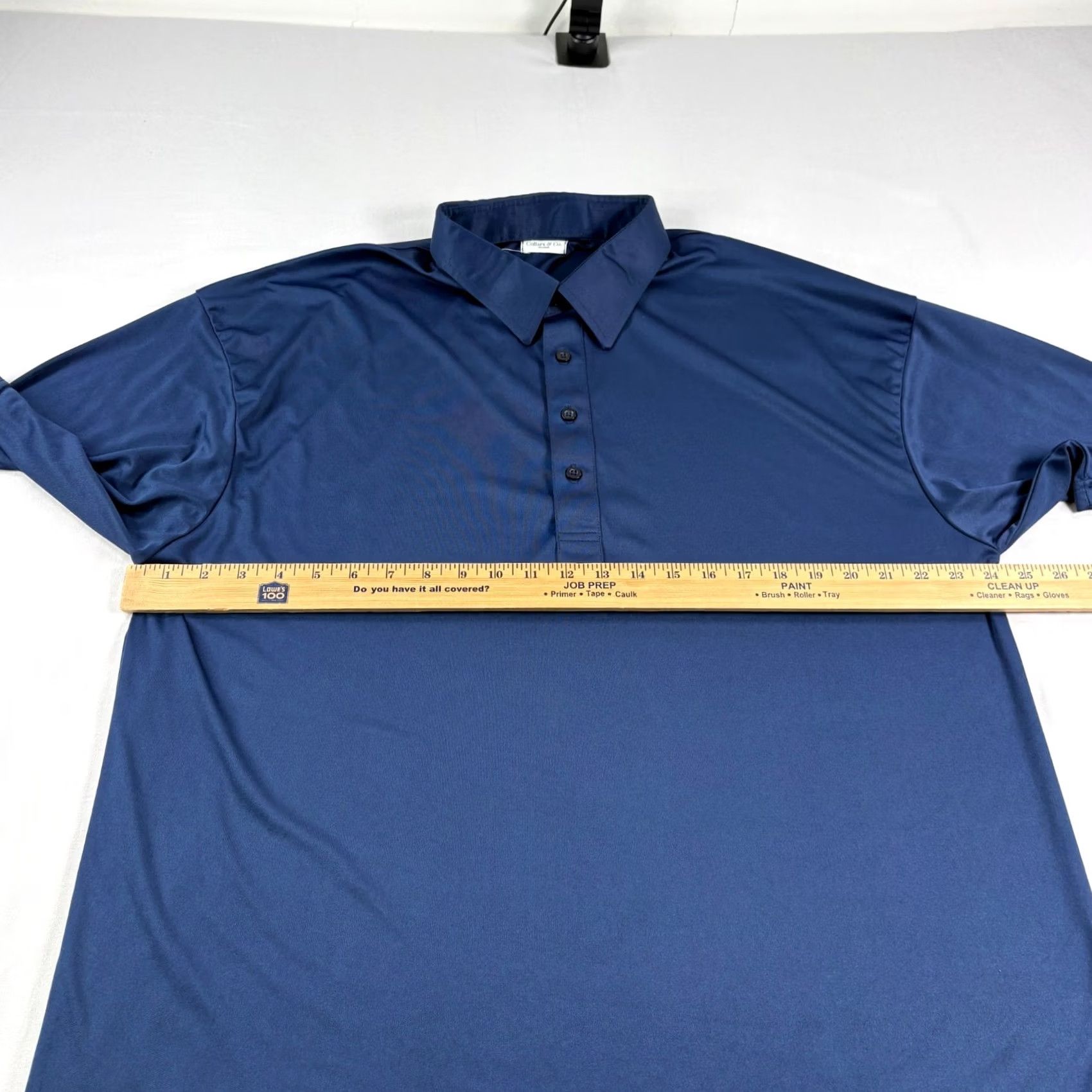 CO Collars & Co Polo Shirt Men 3XL Blue Short Sleeve Button Collared Solid Preppy Stretch Golf Performance Size US XXL / EU 58 / 5 - 4 Thumbnail