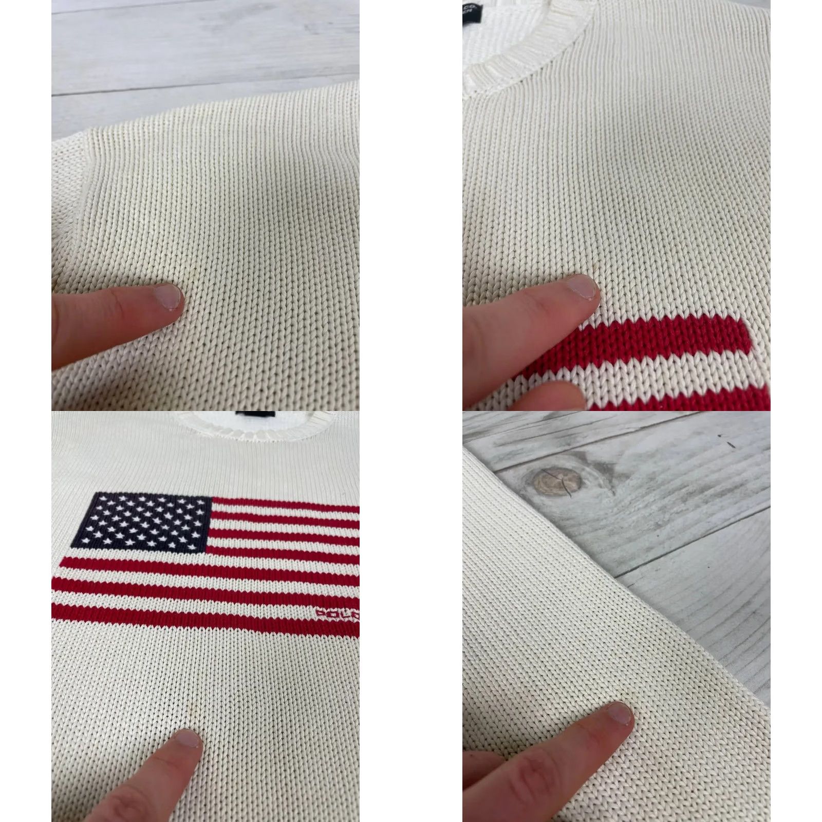 Polo Ralph Lauren VINTAGE Polo Jeans Co Ralph Lauren Sweater Men White Size L USA Flag Logo Size US L / EU 52-54 / 3 - 8 Thumbnail