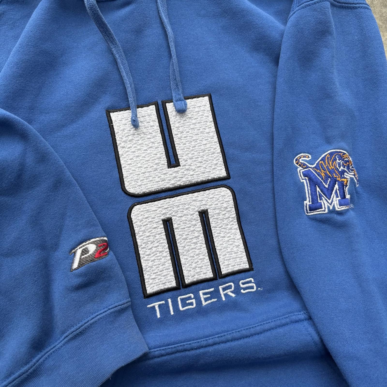 Pro Player Vintage Y2K University Of Memphis Tigers Embroidered Hoodie Size US M / EU 48-50 / 2 - 2 Thumbnail