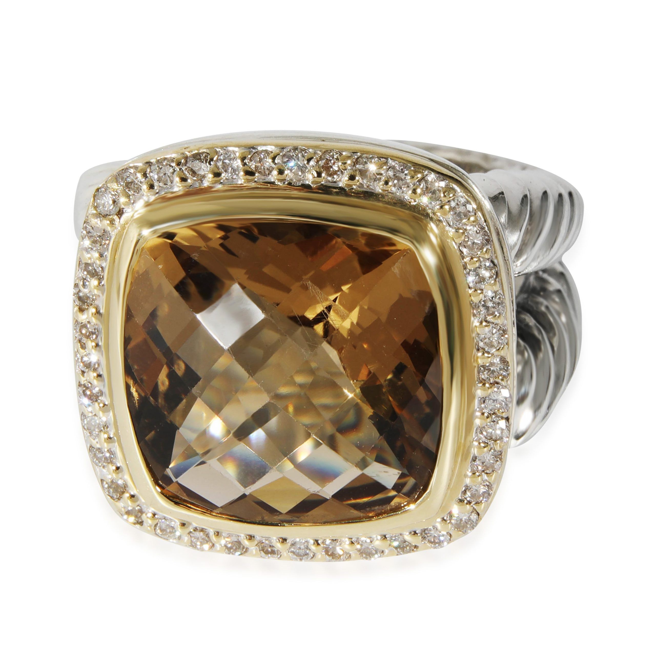 David Yurman Albion Citrine Ring in 18k Yellow Gold/Sterling Silver 0.4 14mm