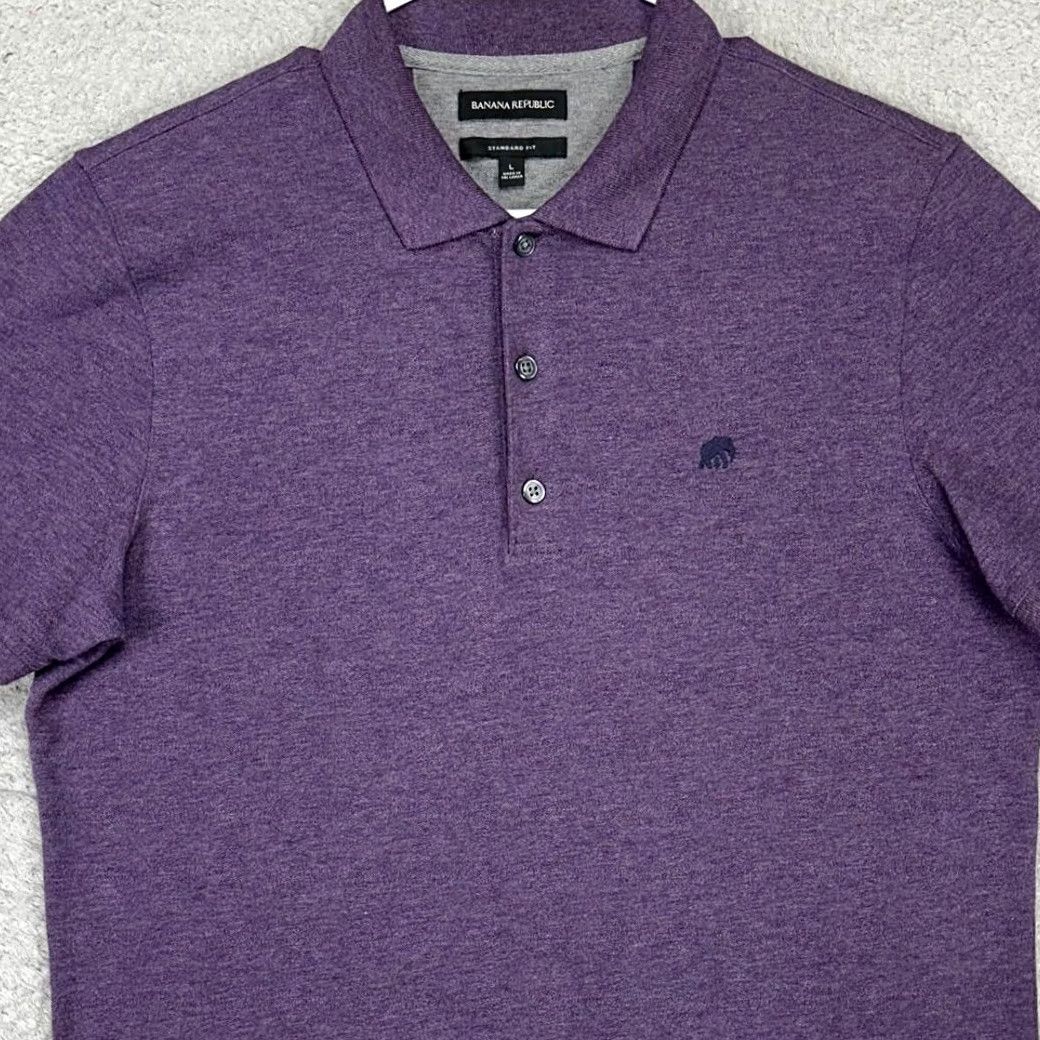 Banana Republic Banana Republic Polo Shirt Adult Large Purple Standard Fit Stretch Rugby Mens Size US L / EU 52-54 / 3 - 2 Thumbnail