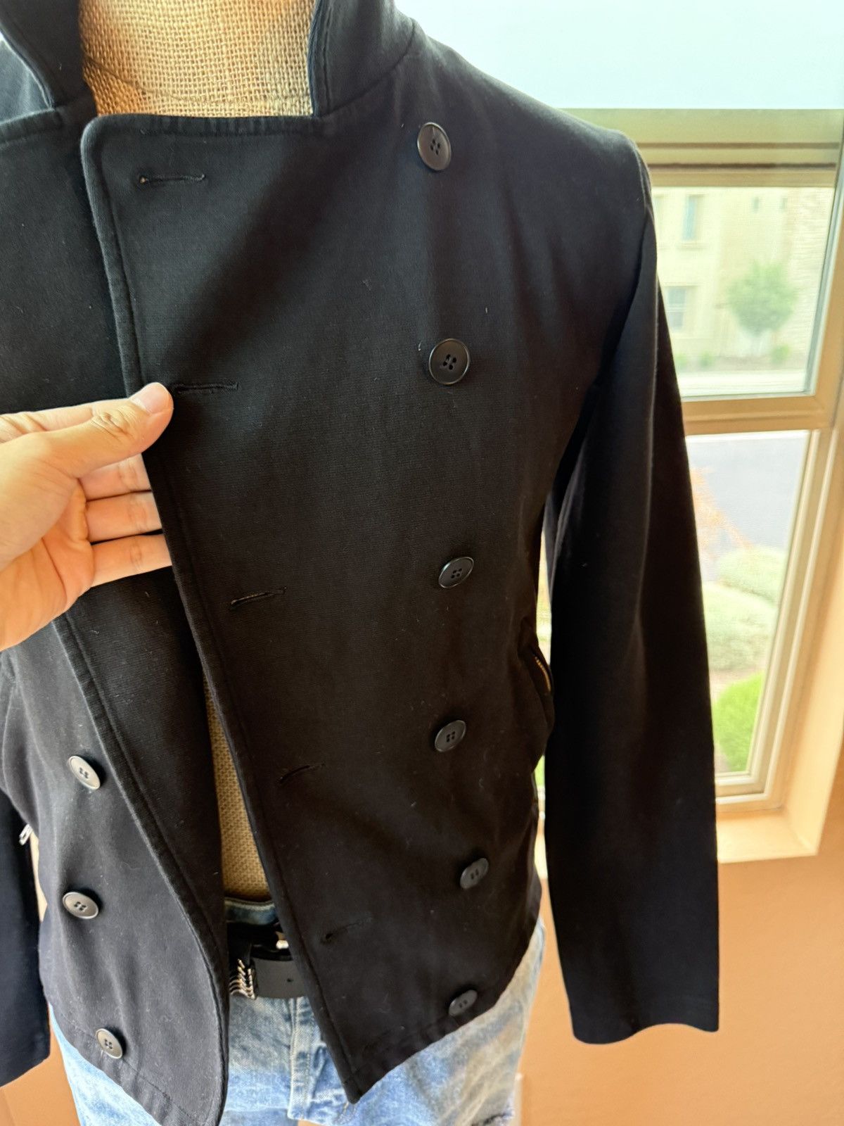 agnes b. Agnes B. Homme Black Double-Breasted Jacket - French Style Size M / US 6-8 / IT 42-44 - 4 Thumbnail