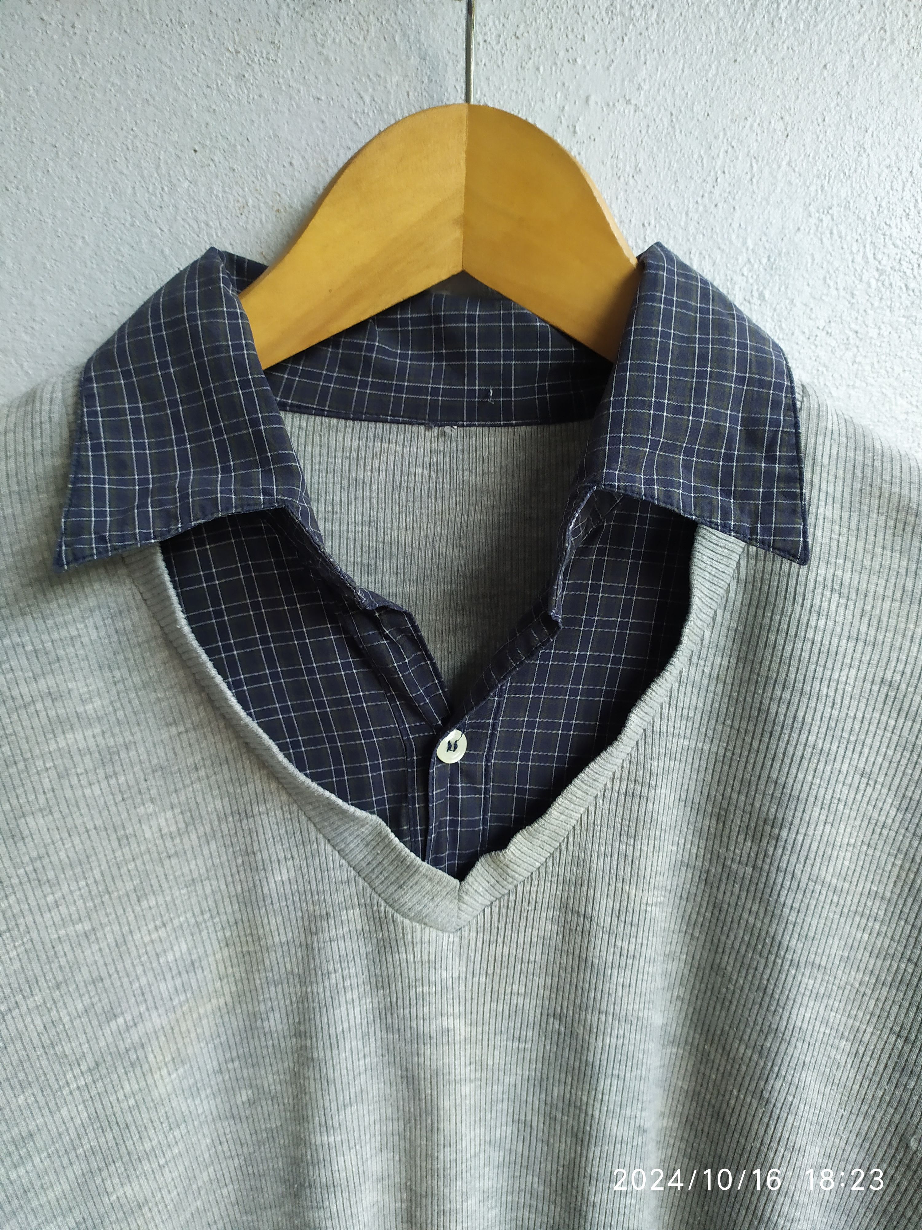 Japanese Brand × KMRii × Le Grande Bleu (L.G.B.) Japanese Uniclo Double Layer Shirt Size US L / EU 52-54 / 3 - 4 Thumbnail