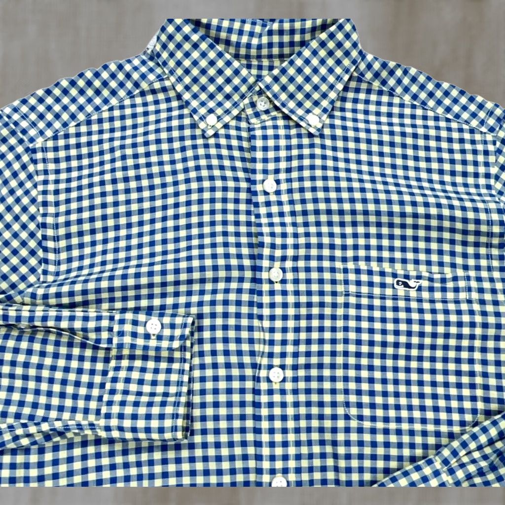 Vineyard Vines Vineyard Vines Shirt Men Small Tucker Gingham Slim Fit Button Up Blue Yellow Size US S / EU 44-46 / 1 - 1 Thumbnail