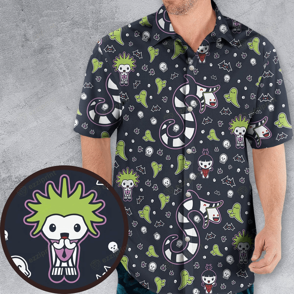Designer × The Unbranded Brand Kawaiijuice Beetlejuice Hawaiian Shirt Size US S / EU 44-46 / 1 - 3 Thumbnail