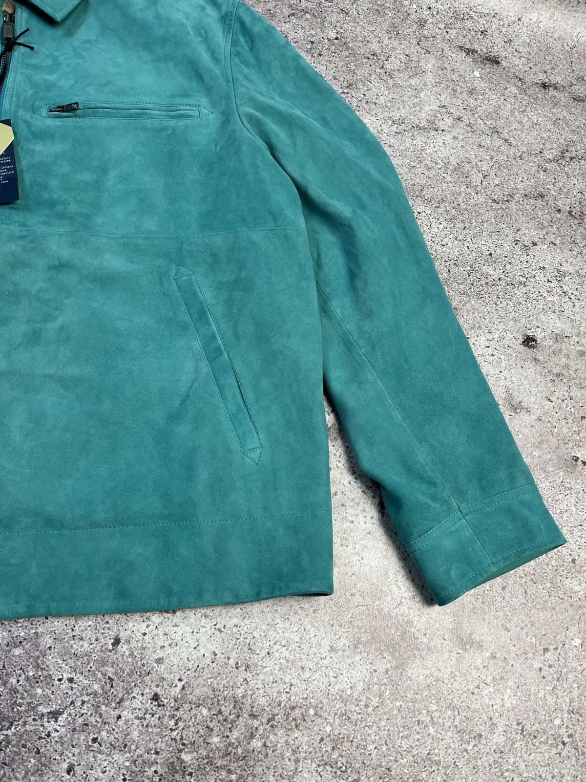 Baracuta Suede Racer Jacket Teal Size US L / EU 52-54 / 3 - 5 Thumbnail