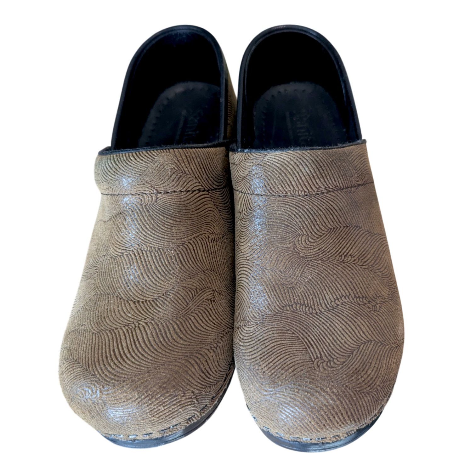 Other Sanita Brown Textured Wave Danish Clogs Size 39 Size US 8 / IT 38 - 5 Thumbnail
